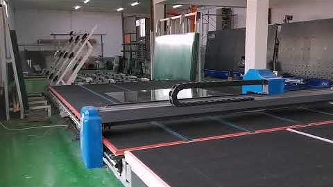 CNC Automatic Glass Cutting Machine with loading table and breaking table
