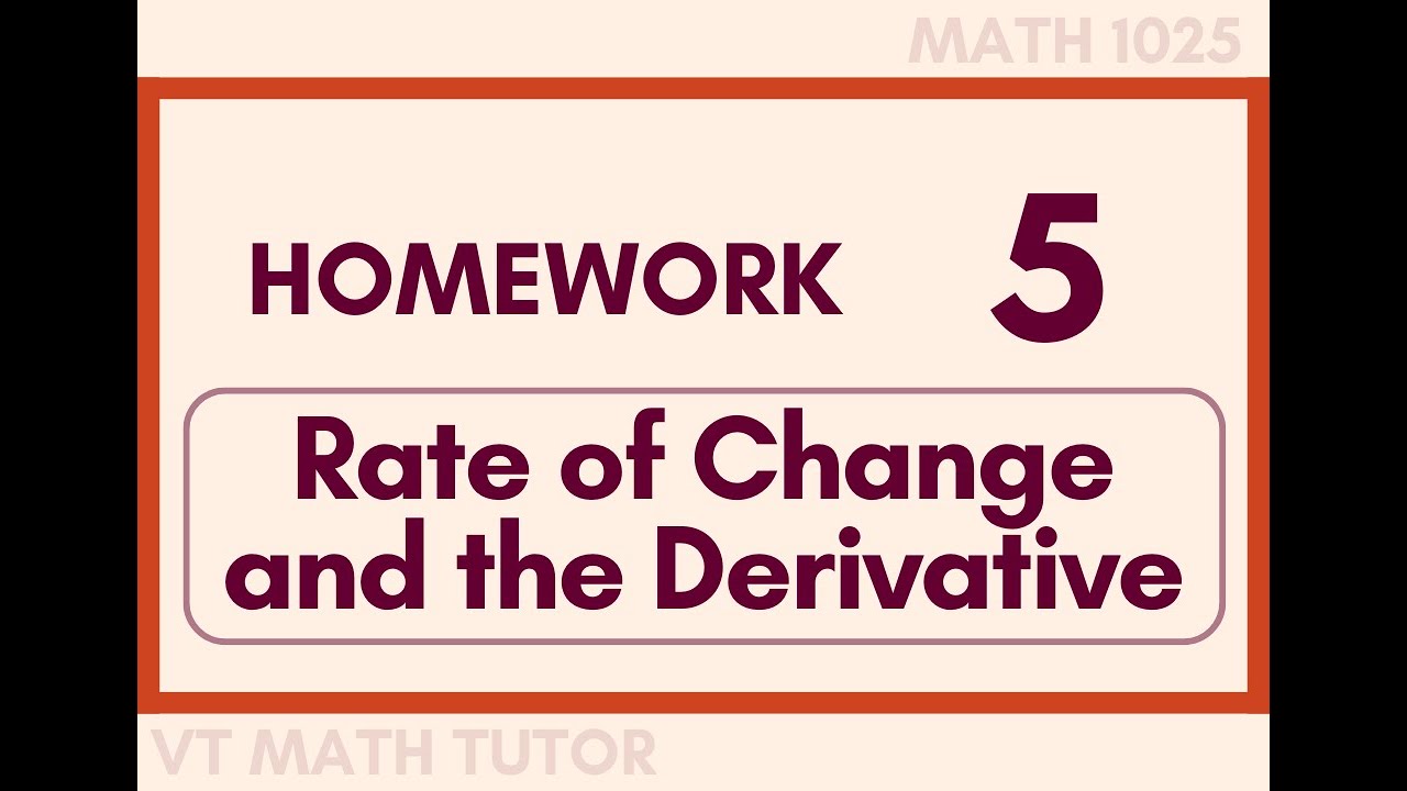 Math Homework Range Change Math 1025 Homework 5 - Rates of Change and the Definition of the ...