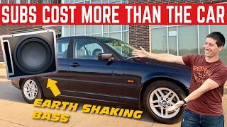 I BUILT THE HIGH SCHOOL SUBWOOFER SYSTEM IN MY CHEAP BMW *BEATING DOWN THE BLOCK*