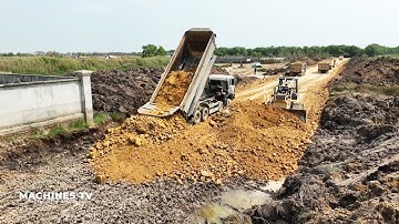 100% Complete Best Work Method Bulldozer Operator Skills Pushing Soil Road Foundation Truck Dumping