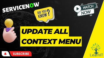 Update Selected/Update All Context Menu || ServiceNow