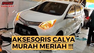 Beberapa aksesoris yang terpasang di mobil calya diantaranya: 1. led
alis running sein 2. talang air slim 3. cover handle hitam doff 4.
outer do...