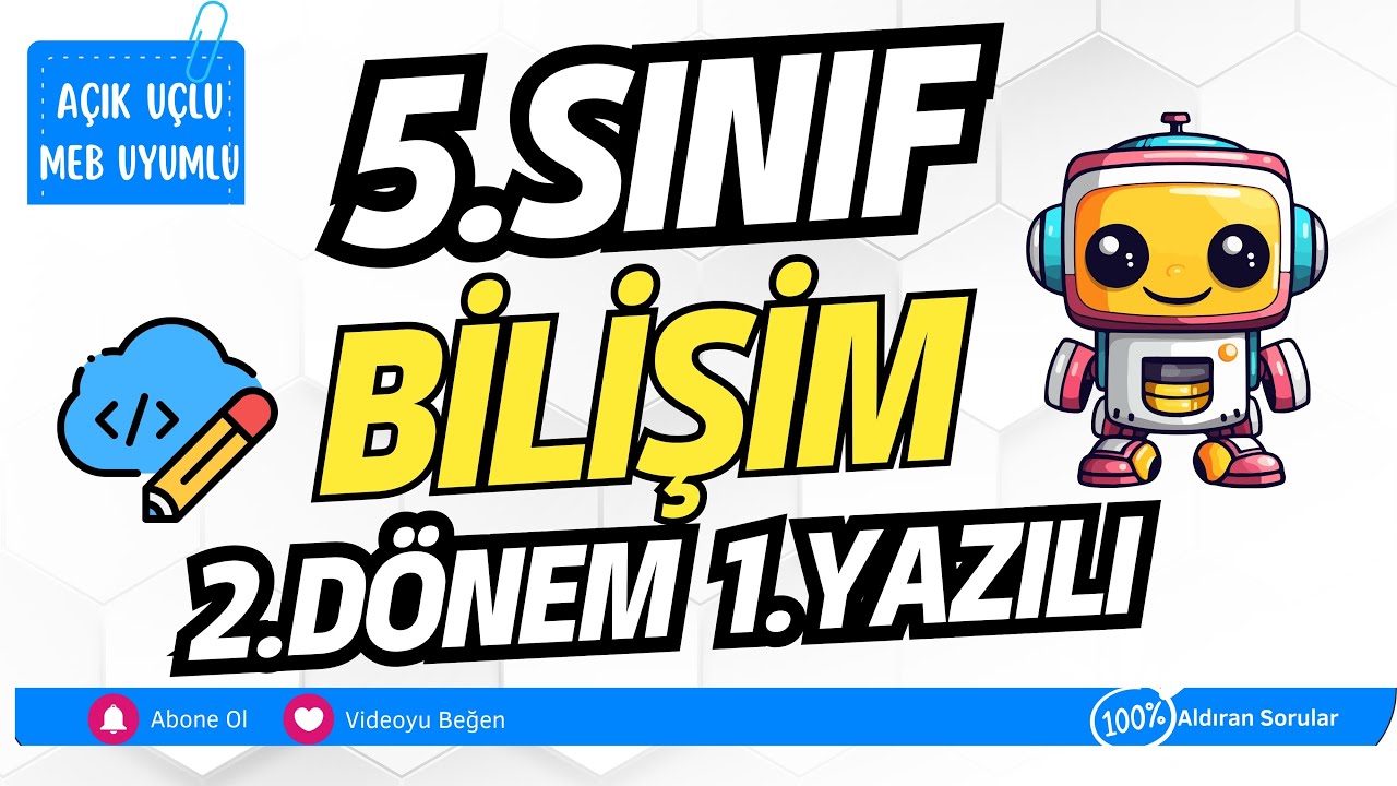 5. Sınıf Bilişim Teknolojileri 2. Dönem 1. Yazılı Soruları ve Çözümü Yeni (%99 Çıkabilir 😊)#2024