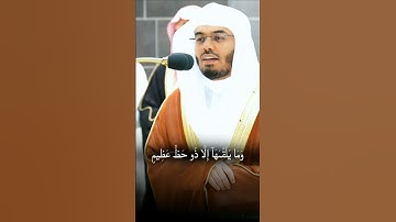 وَمَا يُلَقَّاهَا إِلَّا ذُو حَظٍّ عَظِيمٍ🤍⛈️|تلاوة خاشعة ياسر الدوسري❤️