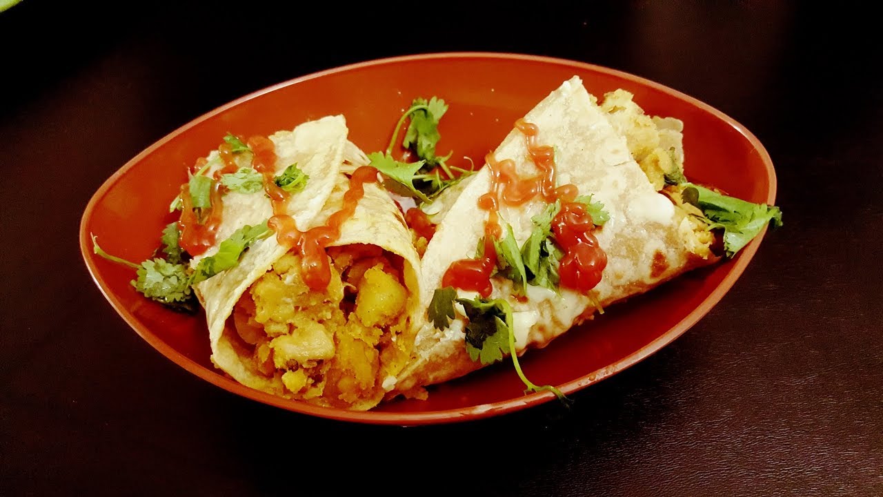 Homemade Roti/Chapati Wrap Indian Vegetable Wrap Healthy Snacks