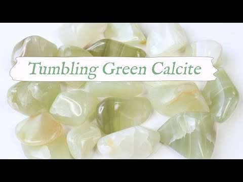 💎Rock Tumbling GREEN CALCITE 💎 From Start to Finish! Rotary Rock ...