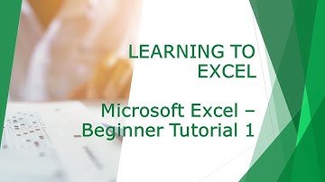 Microsoft Excel - Beginner Tutorial 1 [Need2Know] #excel