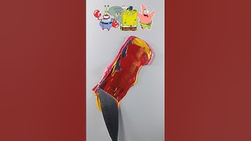 Satisfying color mixing asmr sponge bob  #colors #satisfying #asmr #spongebob #coloring