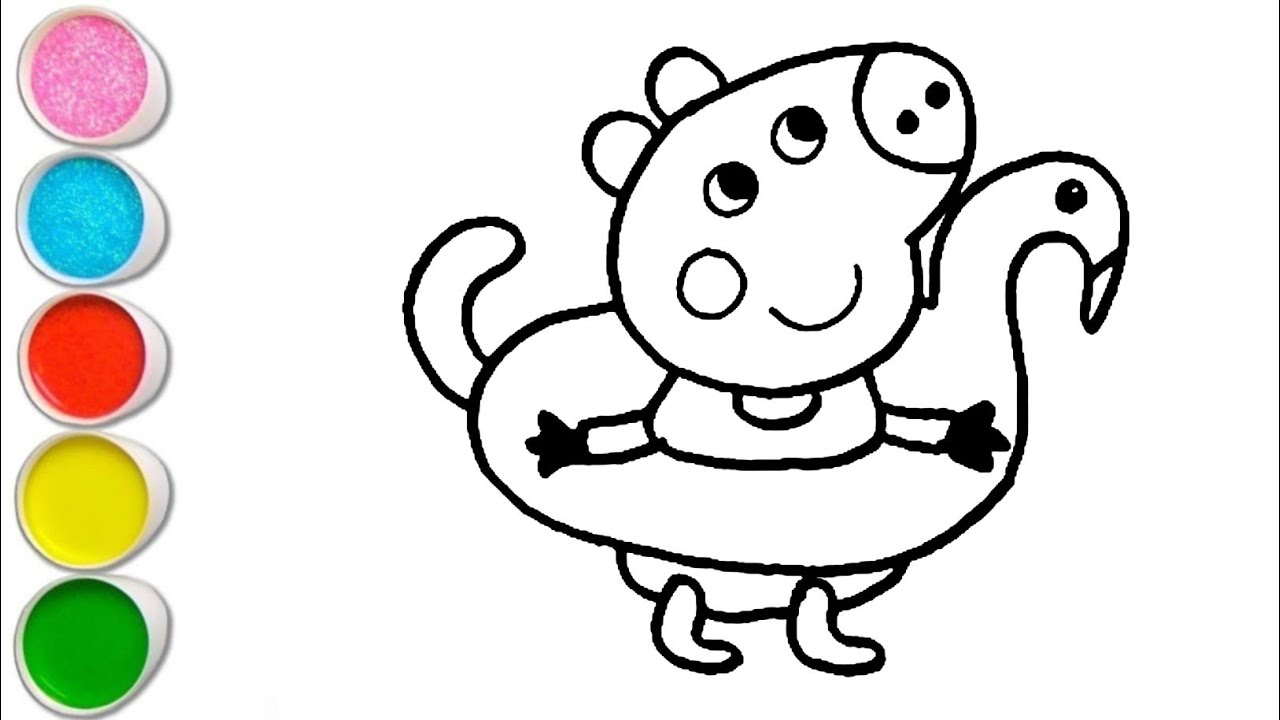 Beautiful Pippa Pig Duck 🦆 Drawing, Painting and Coloring For Kids and Toddlers_ Kids Art