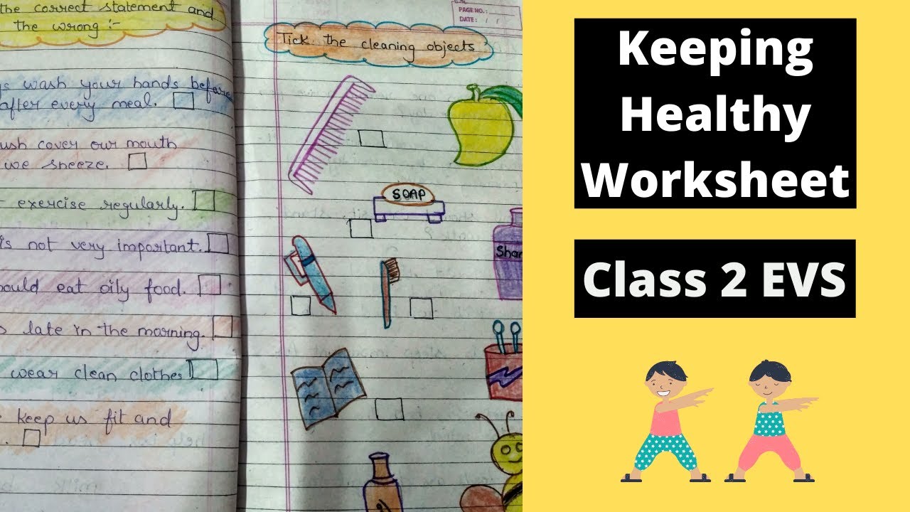 class 2 evs worksheet keeping healthy worksheet class 2 evs youtube