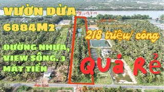 MS1677: 🌴Đã bán🌴VƯỜN 3 MẶT TIỀN ĐƯỜNG NHỰA , VIEW SÔNG GIÁ CỰC RẺ 218 TRIỆU