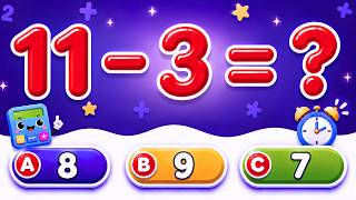 🏆 Subtraction Quiz for Kindergarten | Easy to Hard Math Challenge for Kids 🧠