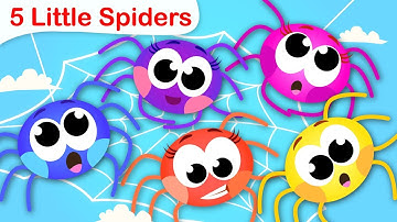 5 Little Spiders | Learning Numbers With Itsy Bitsy Spider | Nursery Rhymes by Little Angel