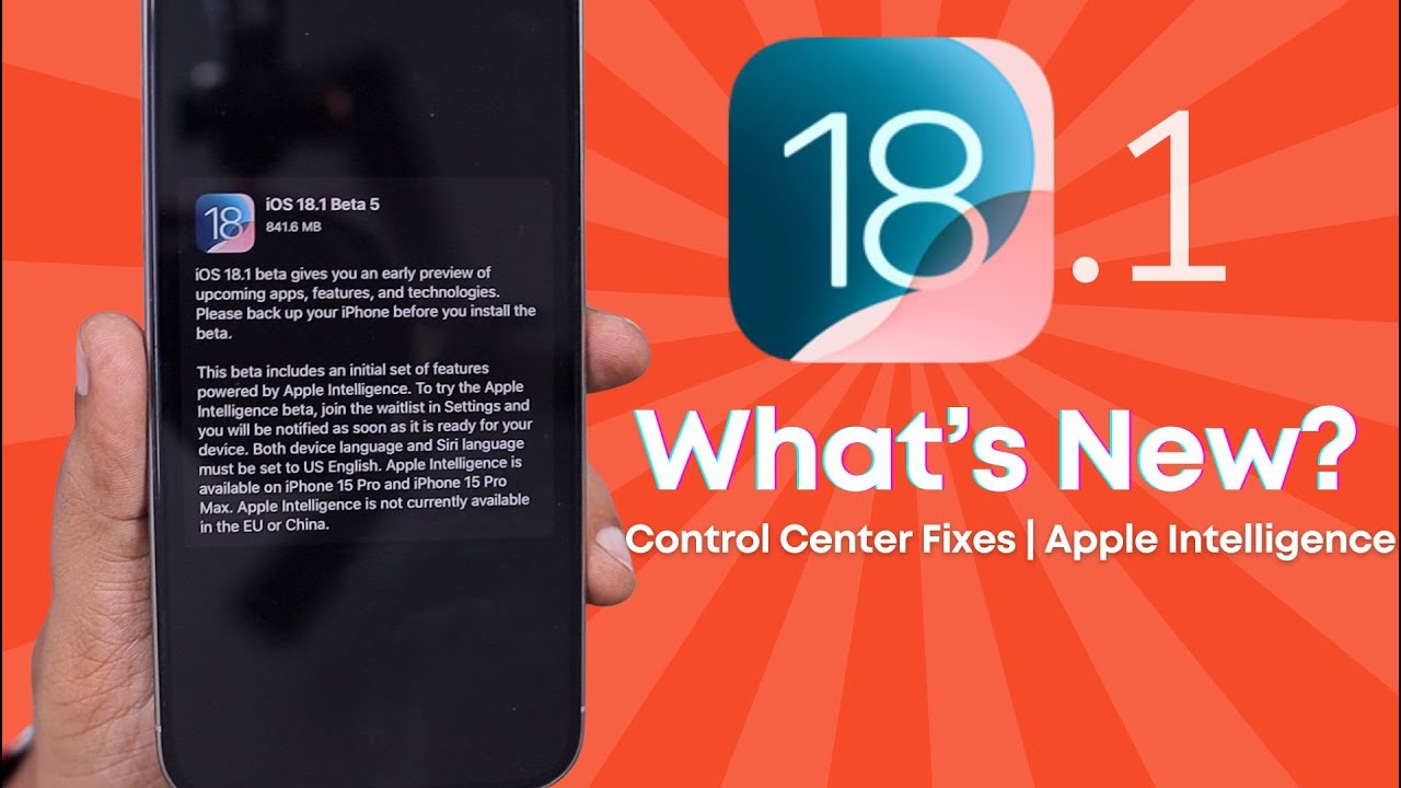 iOS 18.1 Beta 5 🔥 Control Center Fixes iPhone | What's New? - YouTube