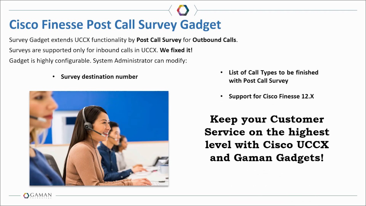Cisco Finesse Post Call Survey Gadget for Cisco Finesse 12.X