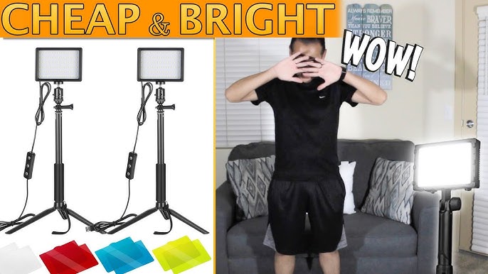 Neewer 2 Pack Luz LED Video 5600K Regulable con Soporte Trípode Ajustable  Filtros de Color 