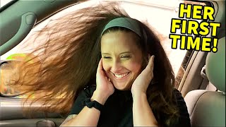 MY GIRLFRIENDS FIRST TIME HEARING LOUD SUBWOOFERS!