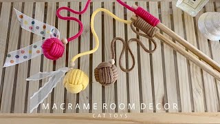 DIY Macrame Cat toys┃고양이 장난감│고양이 낚시대