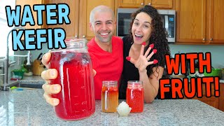 How to Make Fruit Water Kefir (Secondary Fermentation) - Raspberry Blueberry & Strawberry Recipes