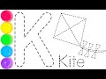 K for Kite 🪁 | Learn Letter K | Alphabet Coloring & Drawing for Kids