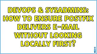 Celebrity DevOps & SysAdmins: How to ensure postfix delivers e-mail without looking locally first? Profile