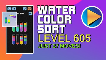 Water Color Sort Level 605 Walkthrough [27 Moves!]