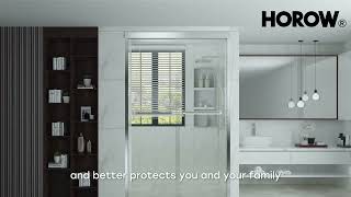 HOROW BE6076 BN 60-Inch Frameless Sliding Shower Door with Anti-Jump Safety Clips Protection