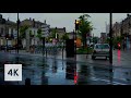 Walking in the rainy morning calm Ambiance Rain Walk Bordeaux 4k France / April and May 2020