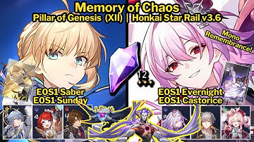 MoC Stage 12 E0S1 Saber and E0S1 Evernight & E0S1 Castorice Full Stars | Honkai Star Rail v3.6