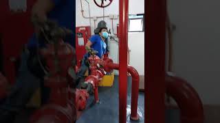 Fire pump testing back to tank and flow rate test
