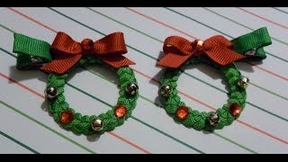 WREATH Ribbon Sculpture Christmas Holiday Hair Clip Bow Military Braid DIY Free Tutorial by Lacey