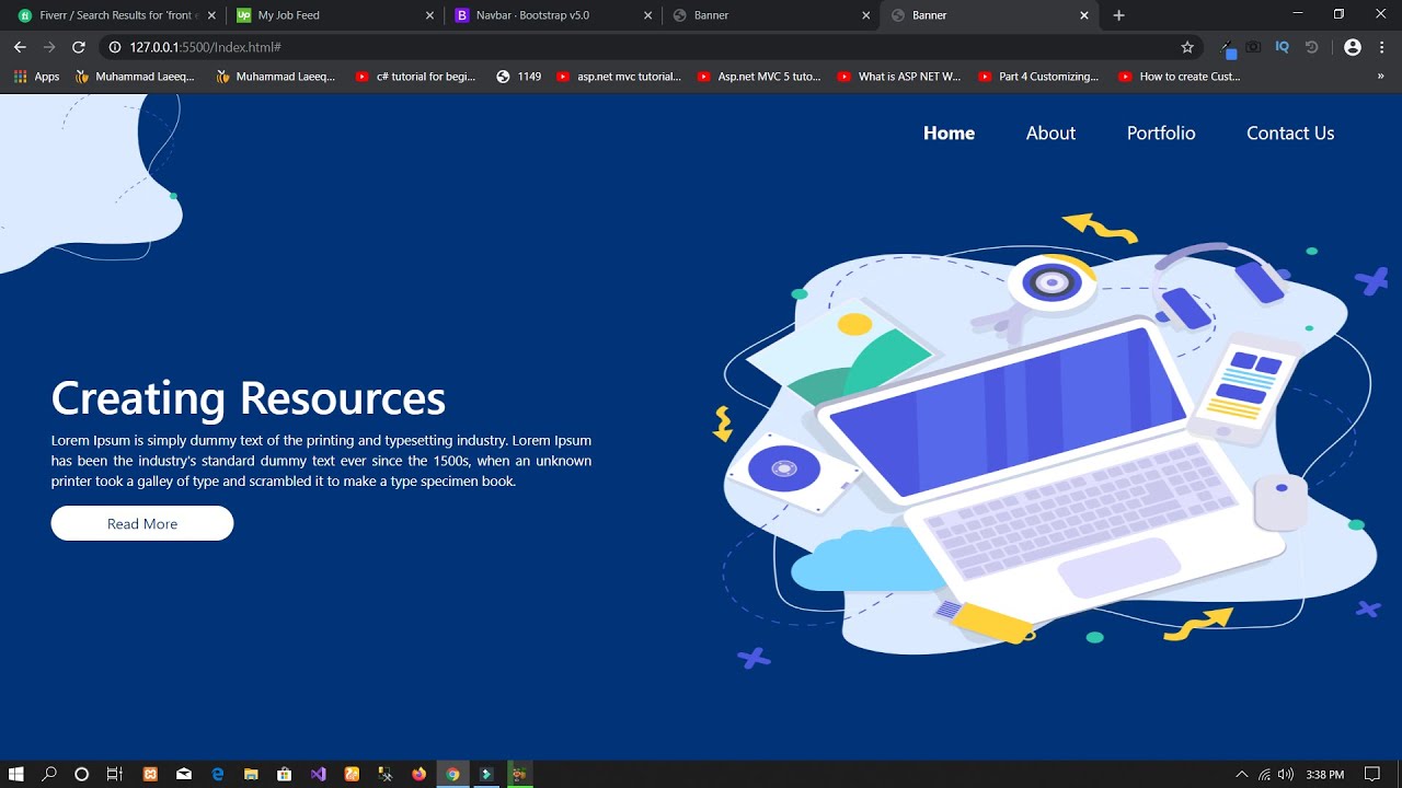 How to make modern landing page Using Html And Css | Bootstrap 5 - YouTube