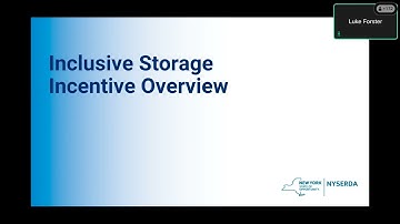 NYSERDA Inclusive Storage Incentives (ISI) Launch: Stakeholder Overview Webinar
