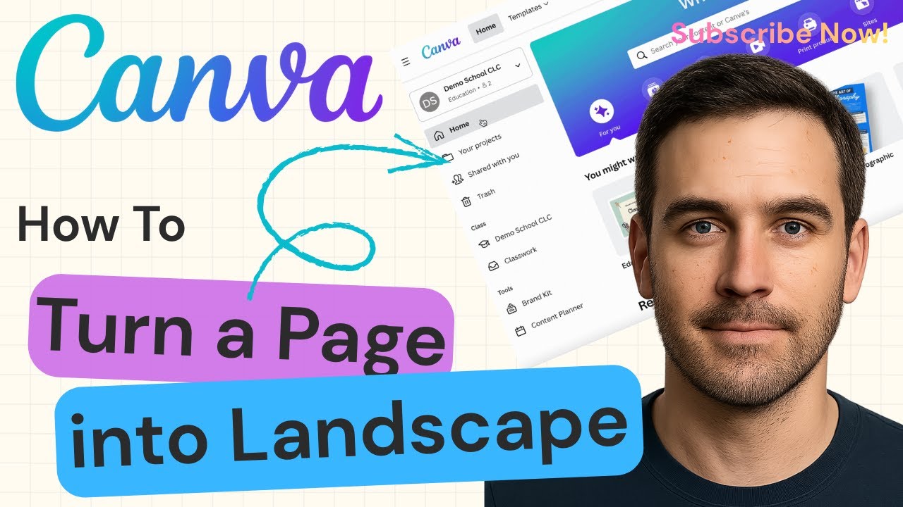 How To Turn A Page Into Landscape In Canva | Canva Tutorial 2025