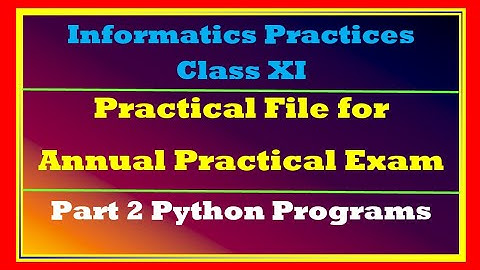 Practical file Class 11 Informatics Practices Part 1 Python | IP Class 11 Term 1 Practical File 2023