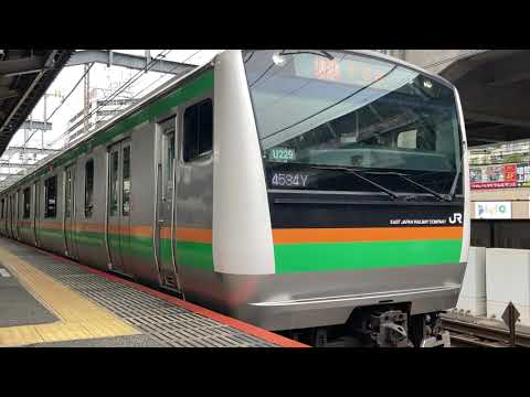 湘南新宿ラインE233系快速宇都宮行き発車シーン