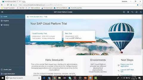 SAP Cloud platform - Web IDE HANA Set up with Free License
