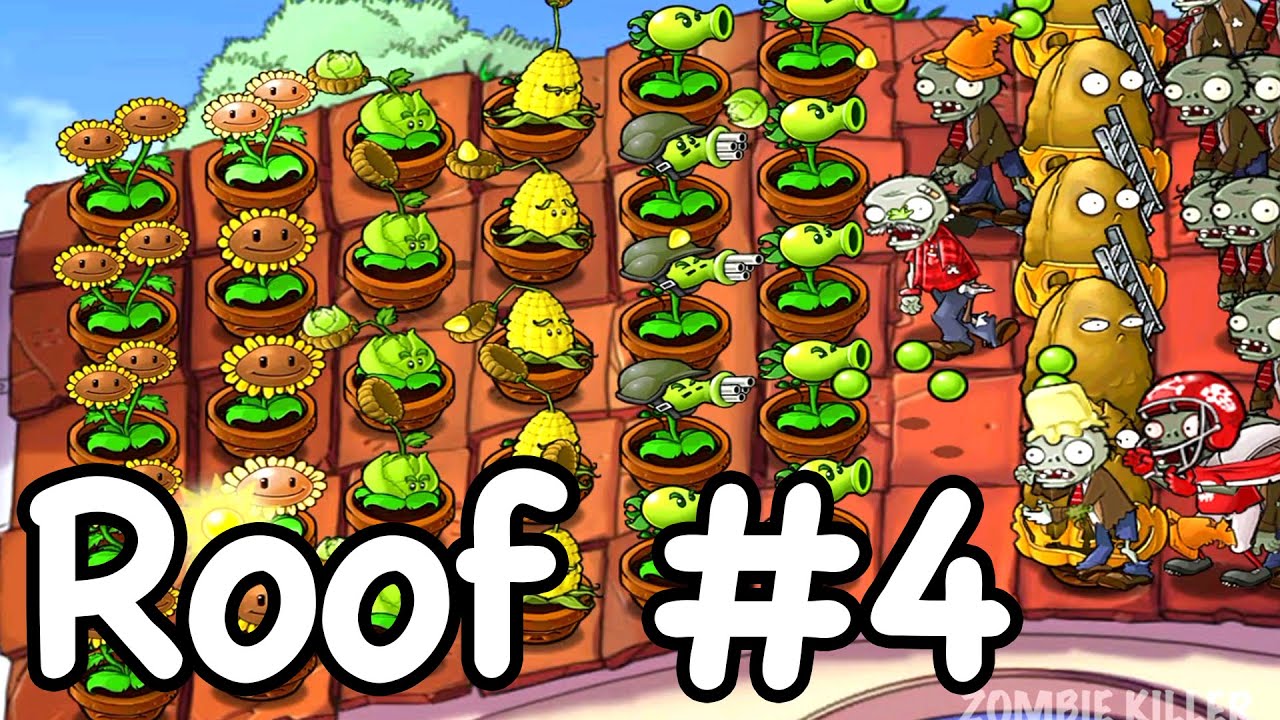 Zombie Rooftop Plant vs Zombie | Roof Episode (Level -4) | Zombie Killer - YouTube