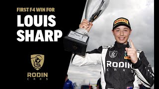 F4 driver Louis Sharp gets his first win!