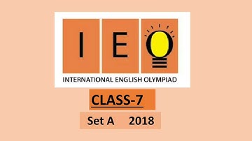 IEO Class 7 Question Paper 2018 Set A