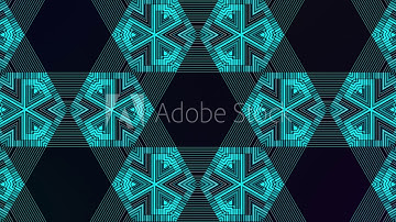 Animated blue geometric pattern.