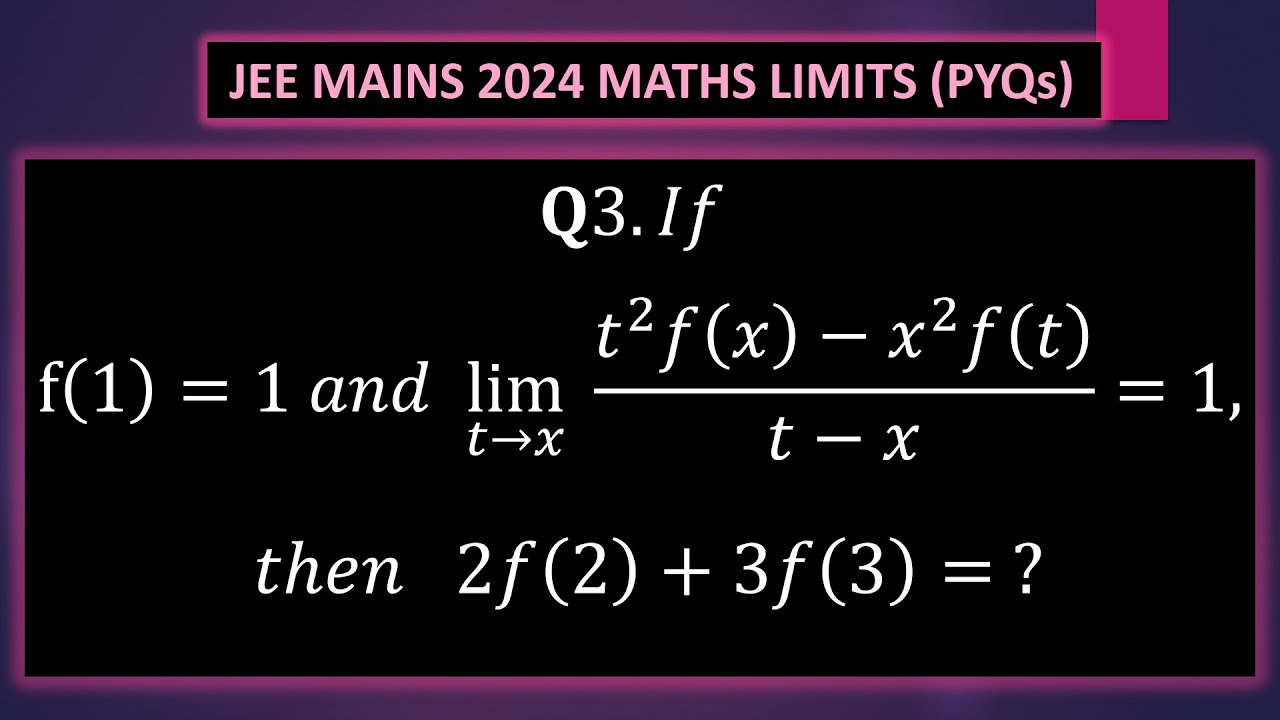 Jee Mains 2024 Maths Limits Question - 3 Solution #jee #jeemains #maths ...