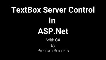 TextBox Web Server Control In ASP Net