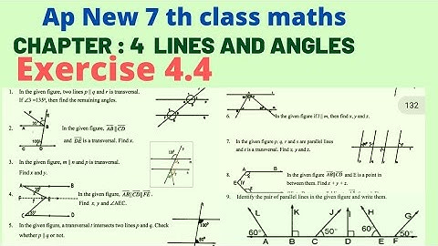 Ap new Syllabus  7 th class maths, Lines and angles Exercise 4.4 Class 7,Lines and angles class 7