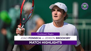 Brazilian youngster shines in epic | Joao Fonseca vs Jenson Brooksby | Highlights | Wimbledon 2025