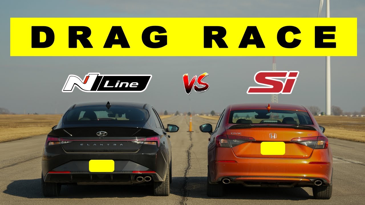 2022 Honda Civic Si vs Hyundai Elantra Nline, close but not close. Drag ...