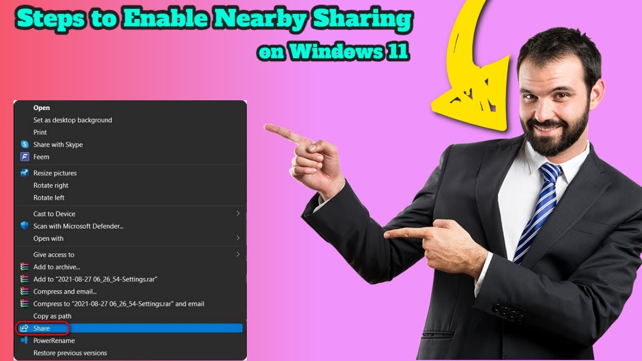 Steps to Enable Nearby Sharing on Windows 11