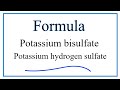 Potassium and Bisulfate Compounds