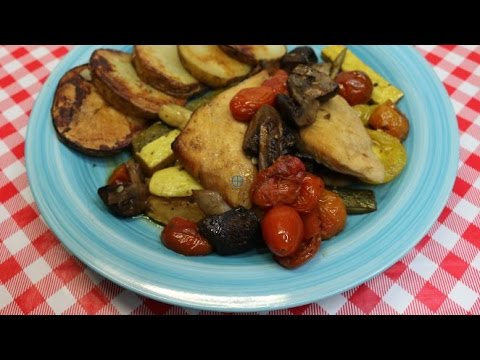 Balsamic Chicken & Roasted Vegetable Sheet Pan Dinner~Easy Sheet Pan Dinner Recipe~Noreen's Kitchen