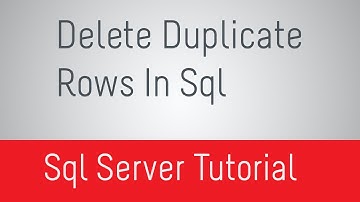 How To Delete Duplicate Rows In Sql Server